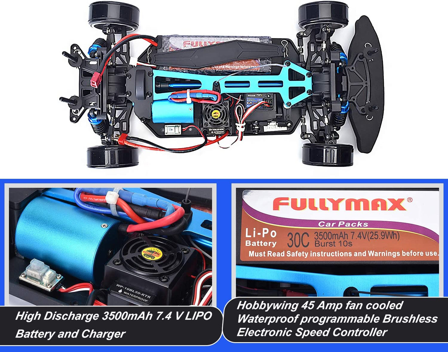 HSP Racing RC Car 4wd 1:10 Drift Car 94123 Flying Fish 2022 Upgraded Car Shell with Extra 4 Drift Tires