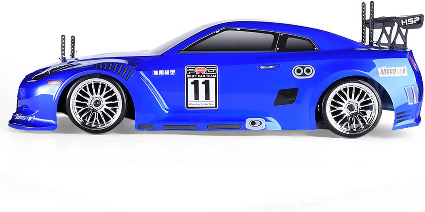 HSP Racing RC Car 4wd 1:10 Drift Car 94123 Flying Fish 2022 Upgraded Car Shell with Extra 4 Drift Tires