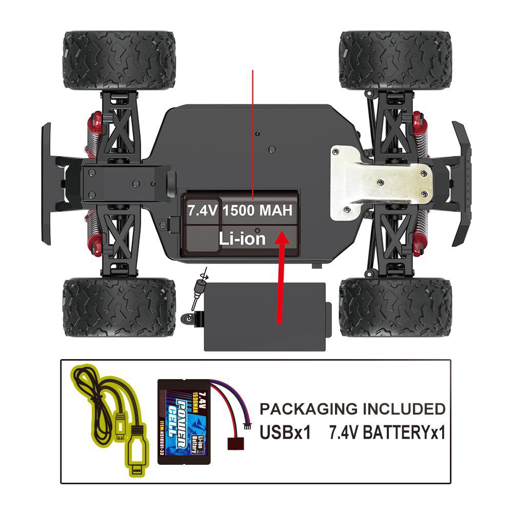 HS 1/18 Brushless High-Speed RC Car Off-Road Monster Truck 18421 18422 18423